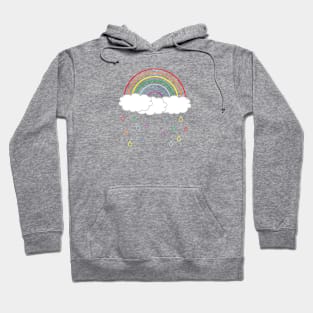 Minimalist Rainbow and Raindrops Hoodie